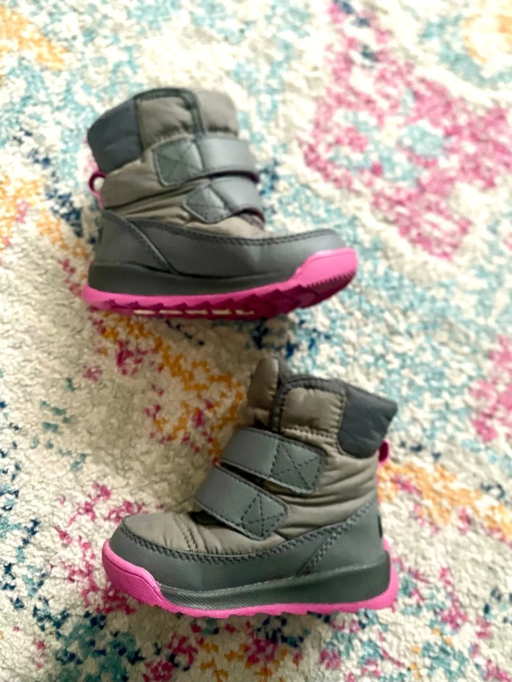 Sorel Whitney II Strap WP Snow Boots Toddler Waterproof Pink Grey Size 6 Girl